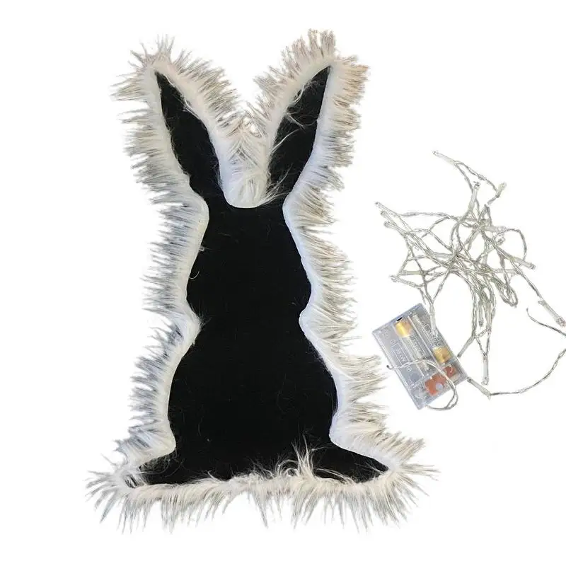 

Easter Bathroom Rug Decorative Fried Furry Rabbit Bathtub Rug Easter Decor Led Light Door Mat for Home Decoration Bathtub