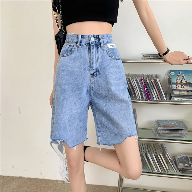trendy clothes Women Summer Half Denim Shorts Y2K High Waist Blue Irregularity Jeans Shorts 2022 Casual Washed Short Pants Female Ropa Mujer african dresses