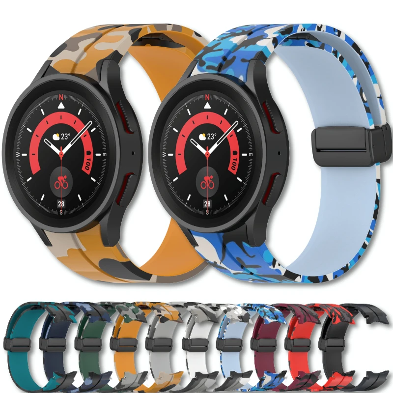 

Ремешок силиконовый для Samsung Galaxy watch 4 5 5 pro, оригинальный магнитный браслет на присоске для часов 4 Classic 42/46 мм, 40 мм 44 мм 45 мм