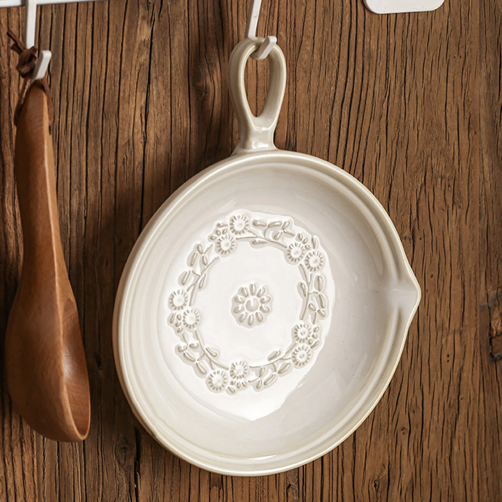 Japanese Style Retro Ceramic Round Plate Single Handle Kiln-changed Plate Tableware Creative Salad Steak Salad Sushi