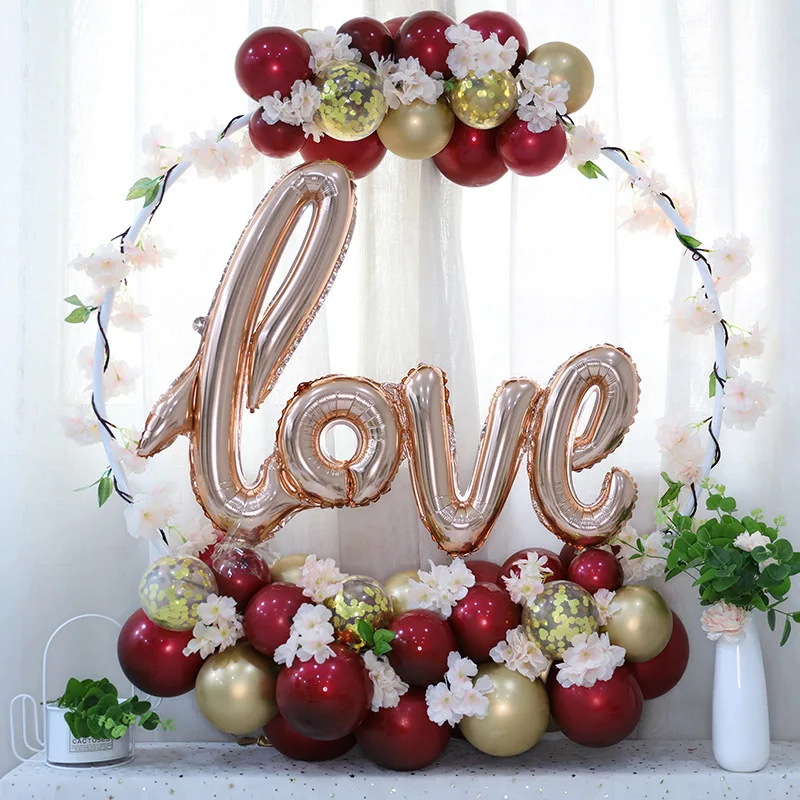 Wedding Arch Stand Balloon Arch Kit Wedding Arch Set Party Arch Set PVC Ring Balloon Arch DIY Wreath Frame Background Holder Circle Ballon Stand Wedding Arch Birthday Party Decor Balloon Chain