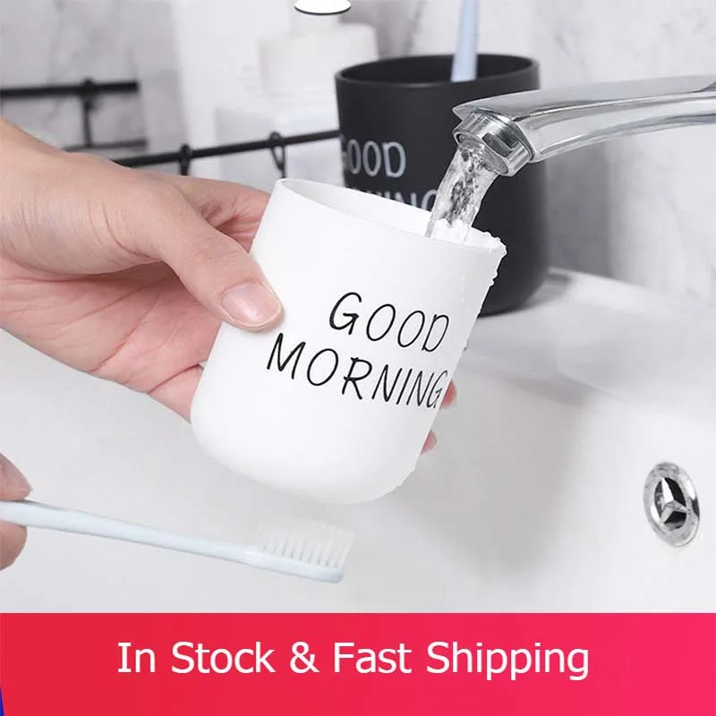 1pcs Simple Nordic Travel Portable Washing Cup Home Couple Plastic Good Morning Toothbrush Storage Bathroom Tumbler Product | Дом и сад