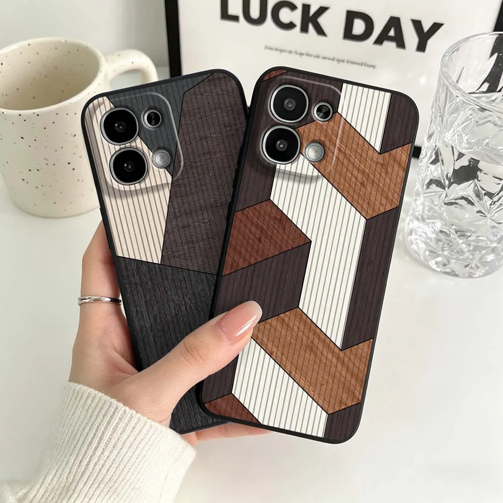 Vintage Wood Grain Pattern Black Phone Case