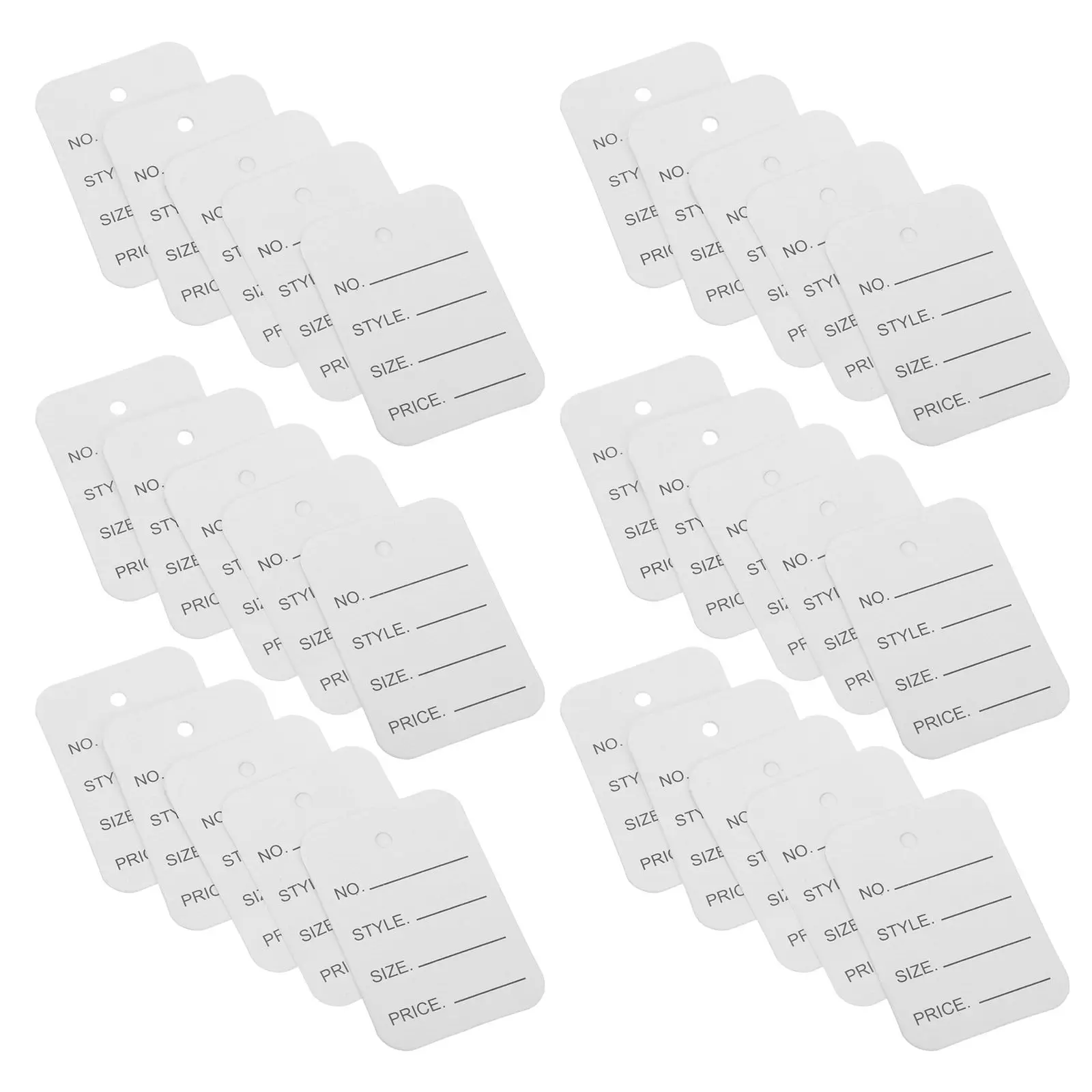 100Pcs 빈 의류 가격표 걸이식 종이 라벨 2x1.4 인치 의류 신발 바지 액세서..