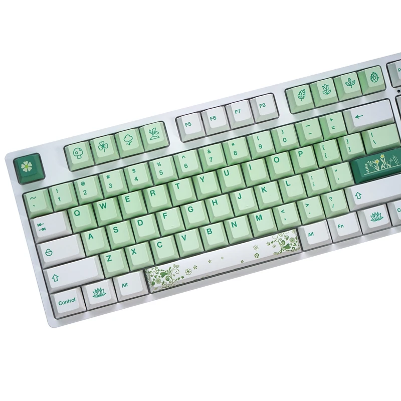 Pbt Dye Subbed Botânico Keycap Perfil Cereja Keycaps Mac para 68 84 980 Keychron Anne Gh60 Gk64 Poker 150 Chaves por Conjunto - Imagem 2