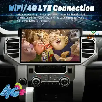 Navigazione GPS Android 14 Autoradio 14.6 "Schermo CarPlay QLED Per Toyota Tundra Sequoia 2014-2019 Stereo Lettore Video Multimediale
