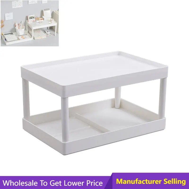 

Desktop Organizer 2 Layer Multifunctional Shelves Desk Shelves Cosmetic Sundries Organizer Storage Stackable Rack Storage Shelf