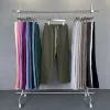 Straight-lined, Cashmere, solid color sweatpants 6