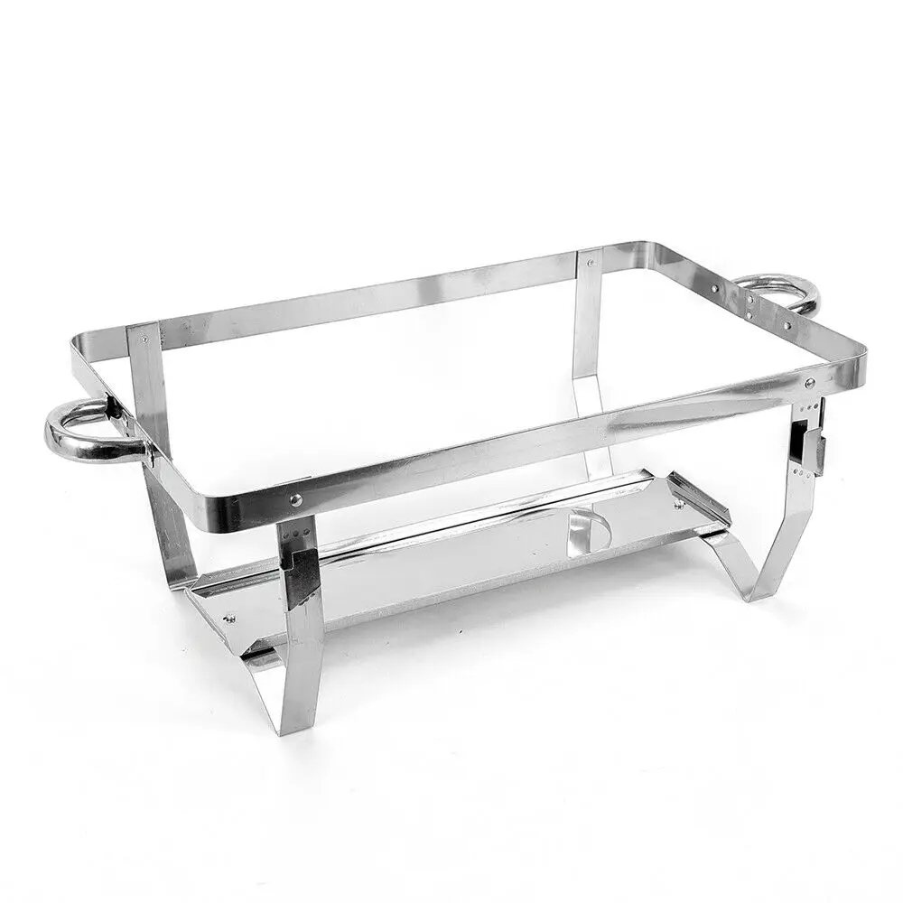 Chafing Dish Set – Buffetwärmer aus Edelstahl mit Wassernapf, Futternapf, Deckel, Klapprahmen und Kraftstoffbehältern, Spiegel – Detail 1