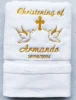 AHSNME Customized Baptism Towel 70x140cm Bath Towels for Baby Christening White Towel with Name and Date 2