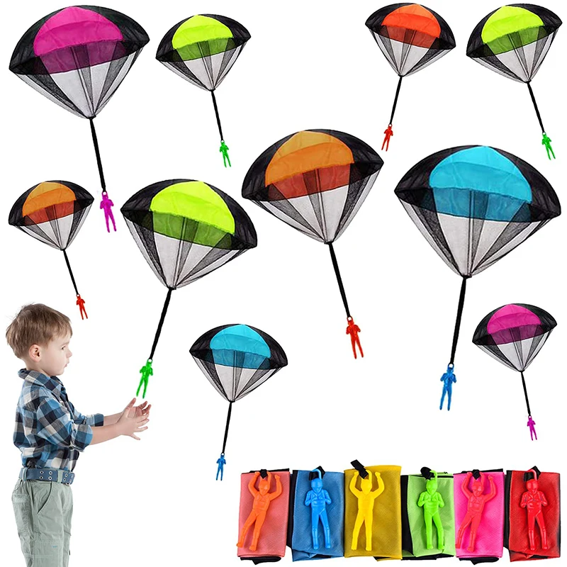 

5sets Throwing Parachute Outdoor Flying Toys For Children's Educational With Figure Soldier Sports Parachute Play Game Funny Toy