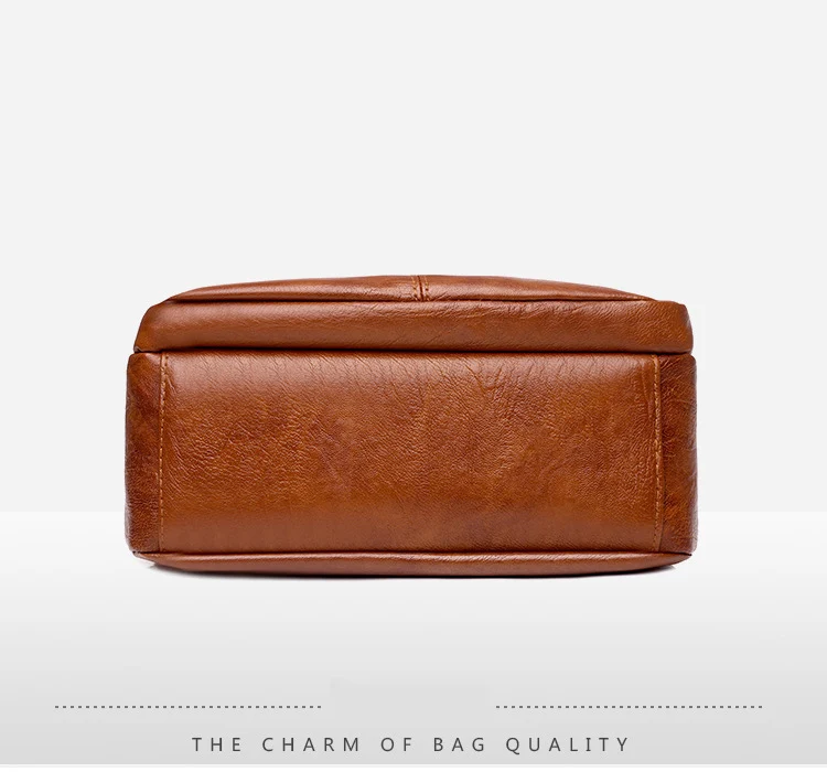 Bolsa de Ombro Textura de Couro Mensageiro Macio Bolsa Moda Feminina Simples Europeu Americano Tendência Retro Multi Bolso Grande Capacidade 29 Computers & Electronics