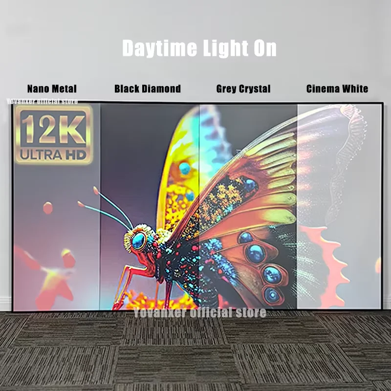 ALR Black Diamond Fixed Frame Projection Screen 1CM Ultra Narrow Bezel Ambient Light Rejecting 4K 8K 3D HD Normal Projector projector screen,projection screen