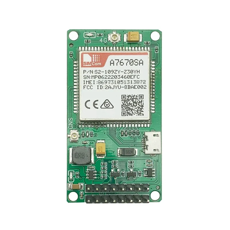 SIMCOM A7670SA persévérance Cat1 Tech carte de développement sans GPS epiCard Slot TTL UART LTE-FDD B1/v1./ B5/B7/B8/B20 101900/1800MHz