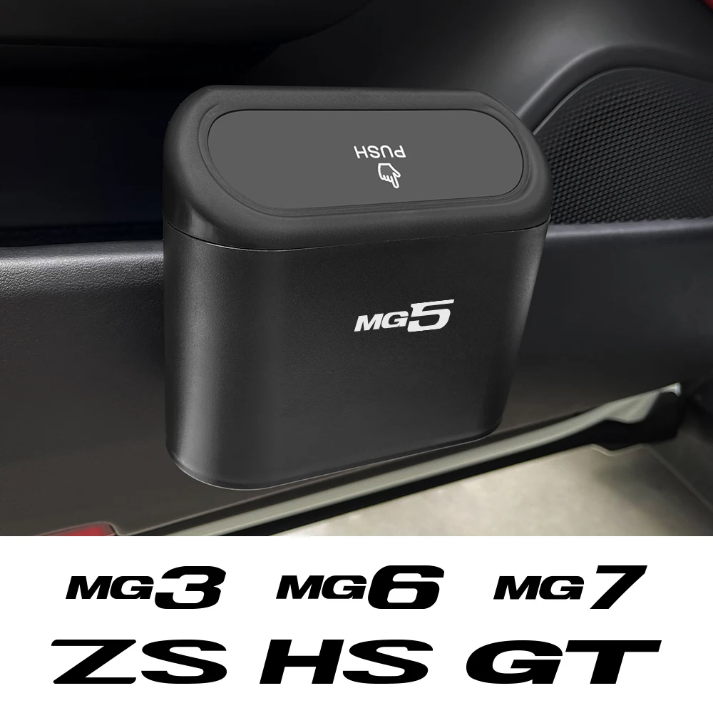 Car Trash Can Car Trash Can Storage Box Auto Interior Accessories For MG ZS EV ZR ZX ZT HS GT GS TF Hector Mulan Gundam MG3 MG4 MG5 MG6 MG7