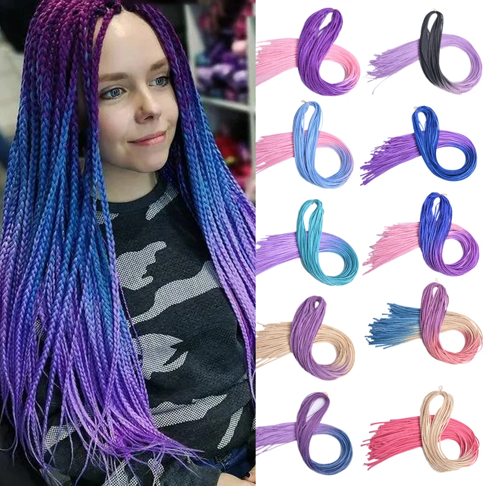Colored Hair 30 Inch Zizi Crochet Box Braiding Hair Synthetic Hair  Extension Hook Braids Straight Ombre Black Blonde For Women - Synthetic Braiding  Hair(for Black) - AliExpress