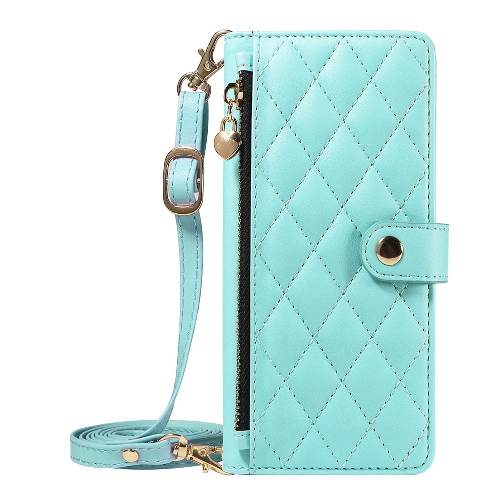 Crossbody Strap Multi-Card Slot Wallet Phone Case Cover