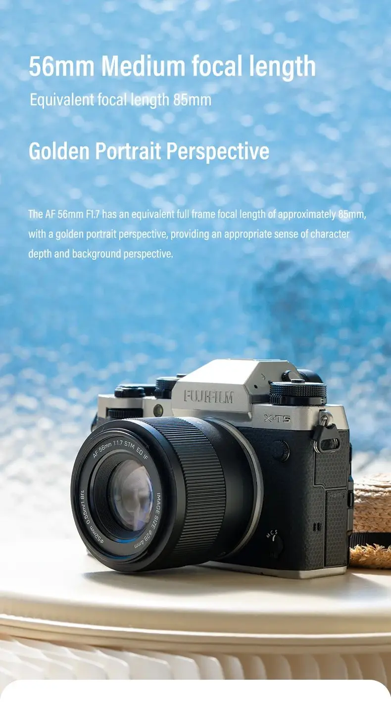 56mm F1.7 Auto Focus APS-C Lens for Fuji X Nikon Z Sony E Mount Mirrorless Cameras camera lens