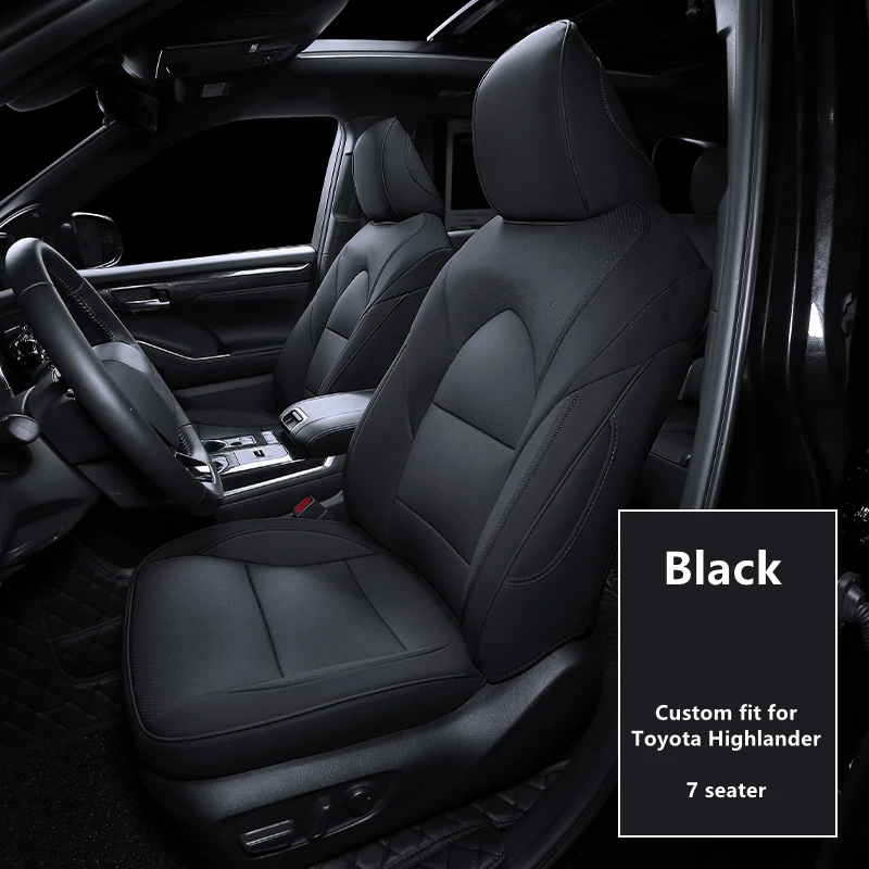 Custom Fit Car Seat Cover 3 rows Set Leather for Toyota Highlander 8