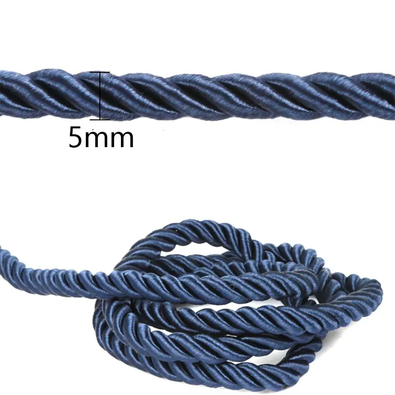 Luxurious 5mm Twisted Satin Rope for Elegant DIY Crafts & Decorative Packaging