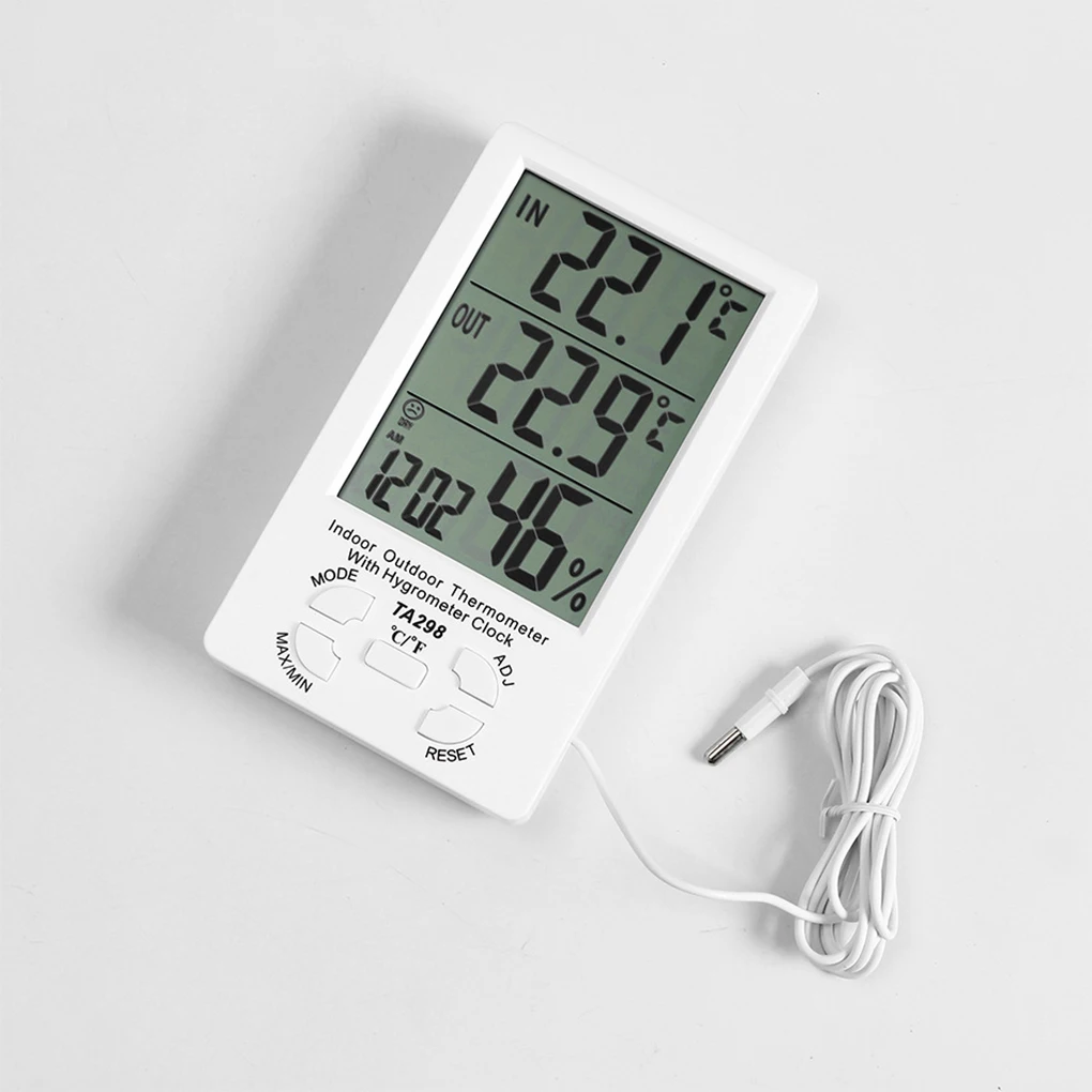 TA298 Indoor/Outdoor Thermometer Hygrometer Meter Humidity Digital LCD Home Indoor  Outdoor Hygrometer Thermometer - AliExpress