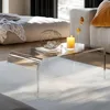 Premium Acrylic Coffee Table, 44" L x 16" W x 16'' H x 4/5'' Thick Clear Tea Table, Multipurpose Waterfall Rectangle Lucite Tabl 1