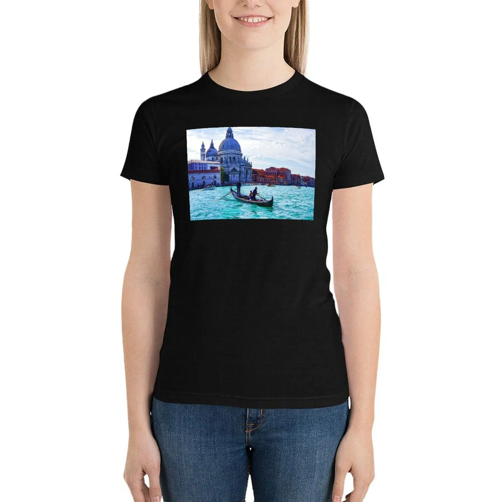

Impressions of Venice - Traghetto Crossing the Grand Canal T-Shirt Blouse cute tops lady clothes tight shirts for Women