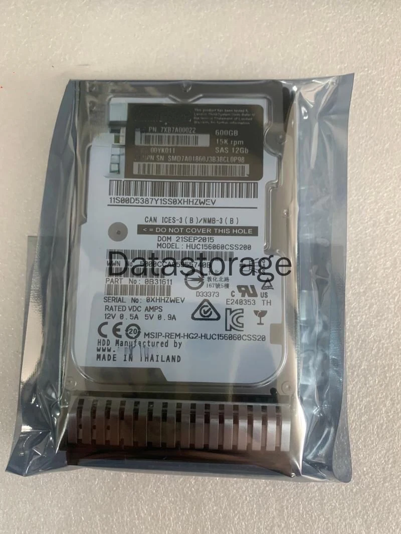 Hddレノボ7XB7A00022 00YK011 600グラム15 10k sas 2.5 