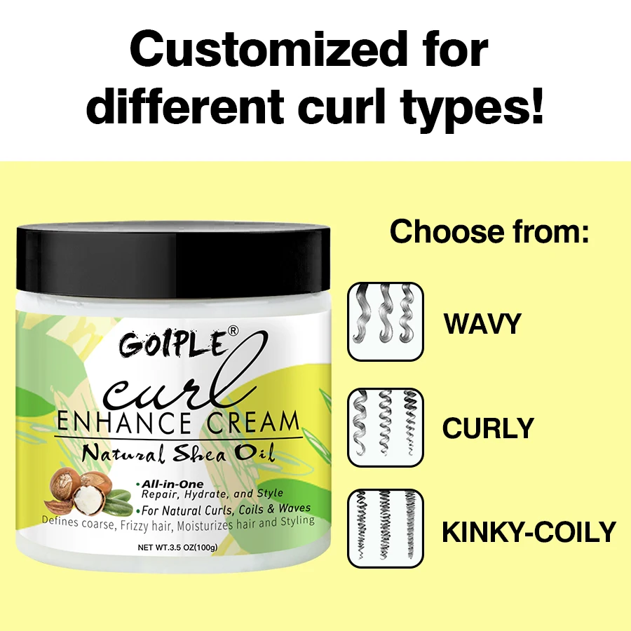 Curl Enhance Cream Long-lasting Shaping Curling Styling Boost Elastin Defined Curls Add Shine Deeply Moisturizes Curly Wavy Hair