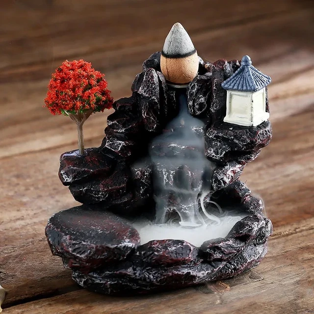 Bruciatore di incenso montagne fiume cascata decorazione per la casa  fragranza camino riflusso Aroma fontana di fumo Zen incensiere Holder -  AliExpress