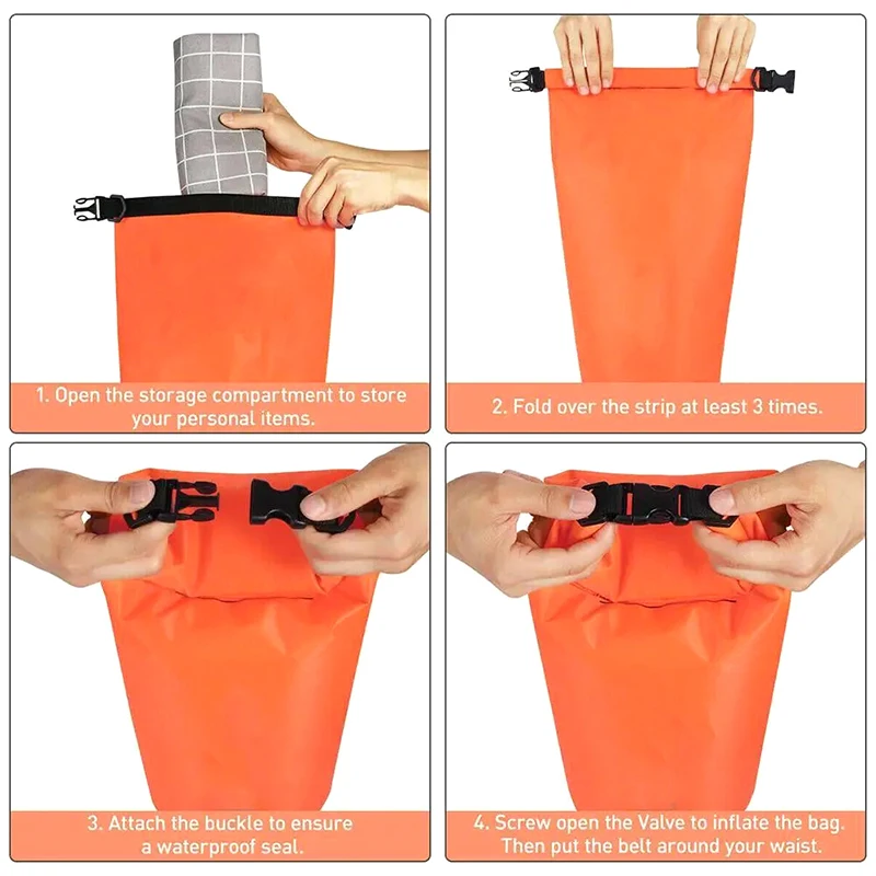 Swimming Bucket Dry Bag Inflatable Open Swimming Buoy Tow Floating Bag Waterproof Double Air Bags Water Sport Safety Bags swimming buoy