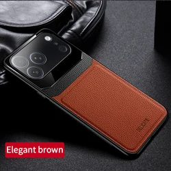 Luxury Original Leather Shockproof Phone Case with Camera Protection - iPhone 12 Mini (Brown)