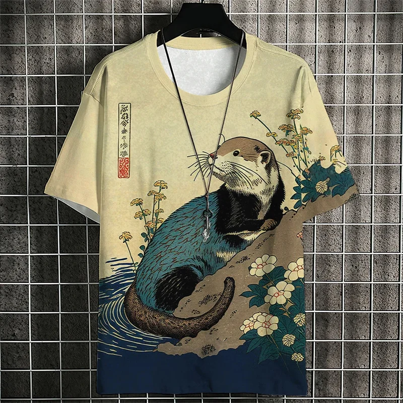 Camiseta LAOLIUSN Masculina Dragão - Estampa 3D, Roxa, Tamanho P