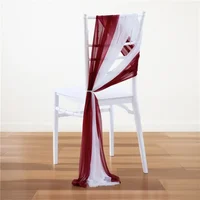 20x275cm Chiffon Chair Sashes Wedding Chair Decoration 2PCS/set Long Wedding Aisle Decorations Party Banquet Event Baby Shower 5