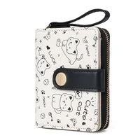 Cartera japonesa con diseño de gato para mujer, tarjetero pequeño con cremallera para guardar llaves, monedero para estudiantes - Imagen 4
