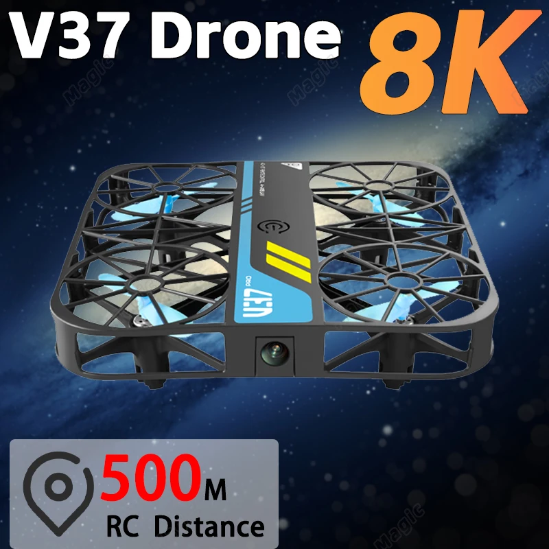 미니 그리드 드론 8K HD 카메라, 간편한 휴대 와이파이, FPV 드론 포켓 Rc 헬리콥터, 쿼드콥터, 가족 장난감 선물, V37, 신제품