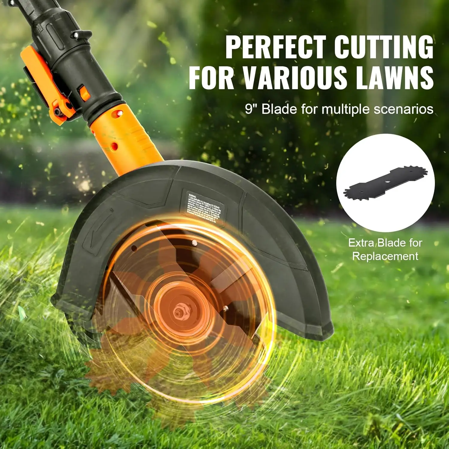 Lawn Edger 20 V Battery Powered Cordless Edger 9-inch Blade Lawn Tool with 3-Position Blade Depth Battery