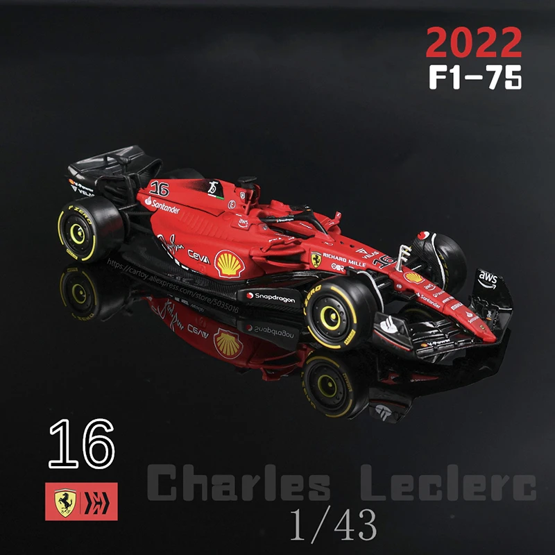 Bburago 1:43 Ultimo 2022 F1 Scuderia Ferrari F1-75 #16 Leclerc #55 Sainz Lega Giocattolo Modello Di Auto Super Formula Die Cast Model
