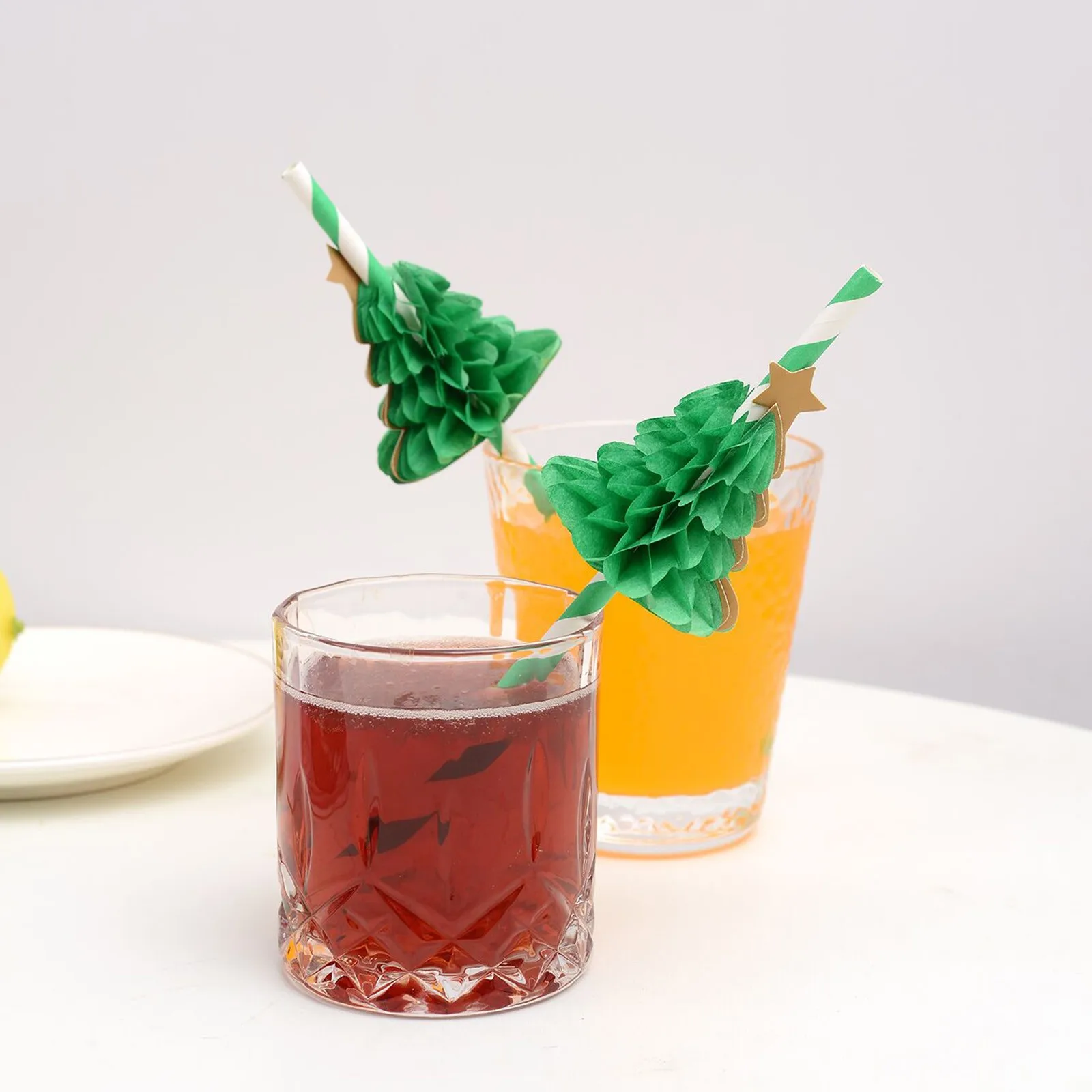 

50pcs Paper Honeycomb Straws Holiday Party Decoration Disposable Drinking Tubularis Party Suppliers Simple And Versatile New