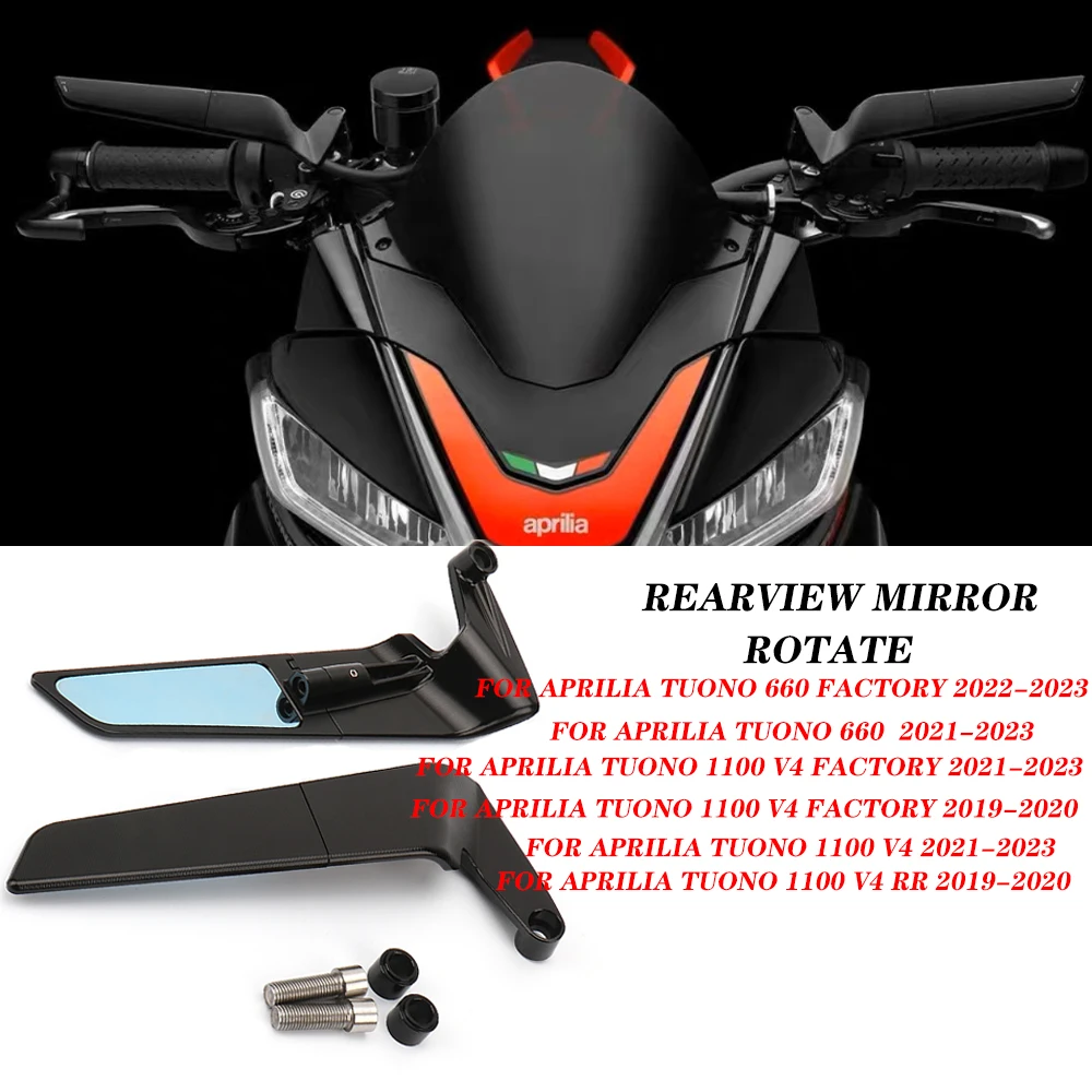 

NEW Rear View Mirrors Motorcycle Rearview Side Mirrors For Aprilia Tuono 660 Factory/1100V4 Factory/1100 V4 RR 2023