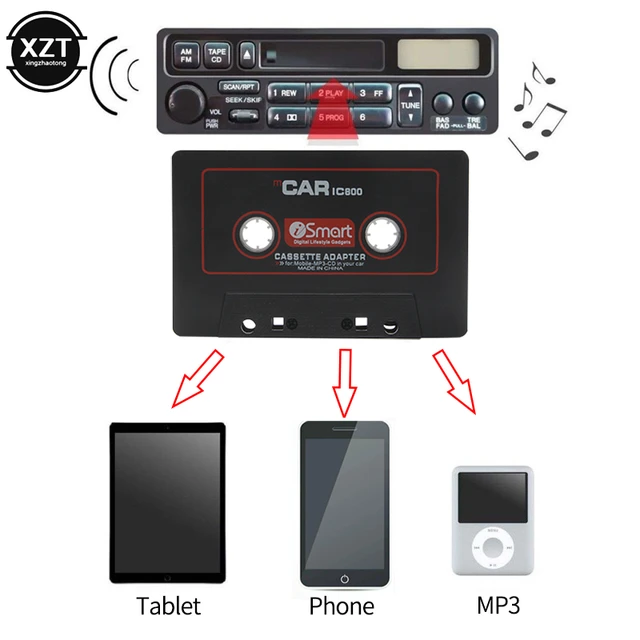 Adaptateur Cassette Audio pour Voiture, Jack 3.5mm, Convertisseur