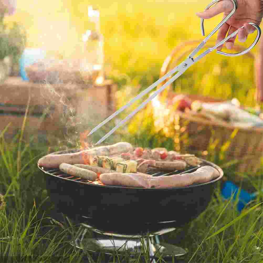 Carbon Tongs BBQ Charcoal Clamp Tools Matches Firewood Tong Stainless Steel Charcoal Clip Clamp Handle Tong Cleaning Accessories log grabber tongs