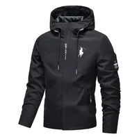 Veste coupe-vent à capuche à manches longues pour homme, style printemps-automne, tendance, décontractée, sportive, pour l'extérieur 1