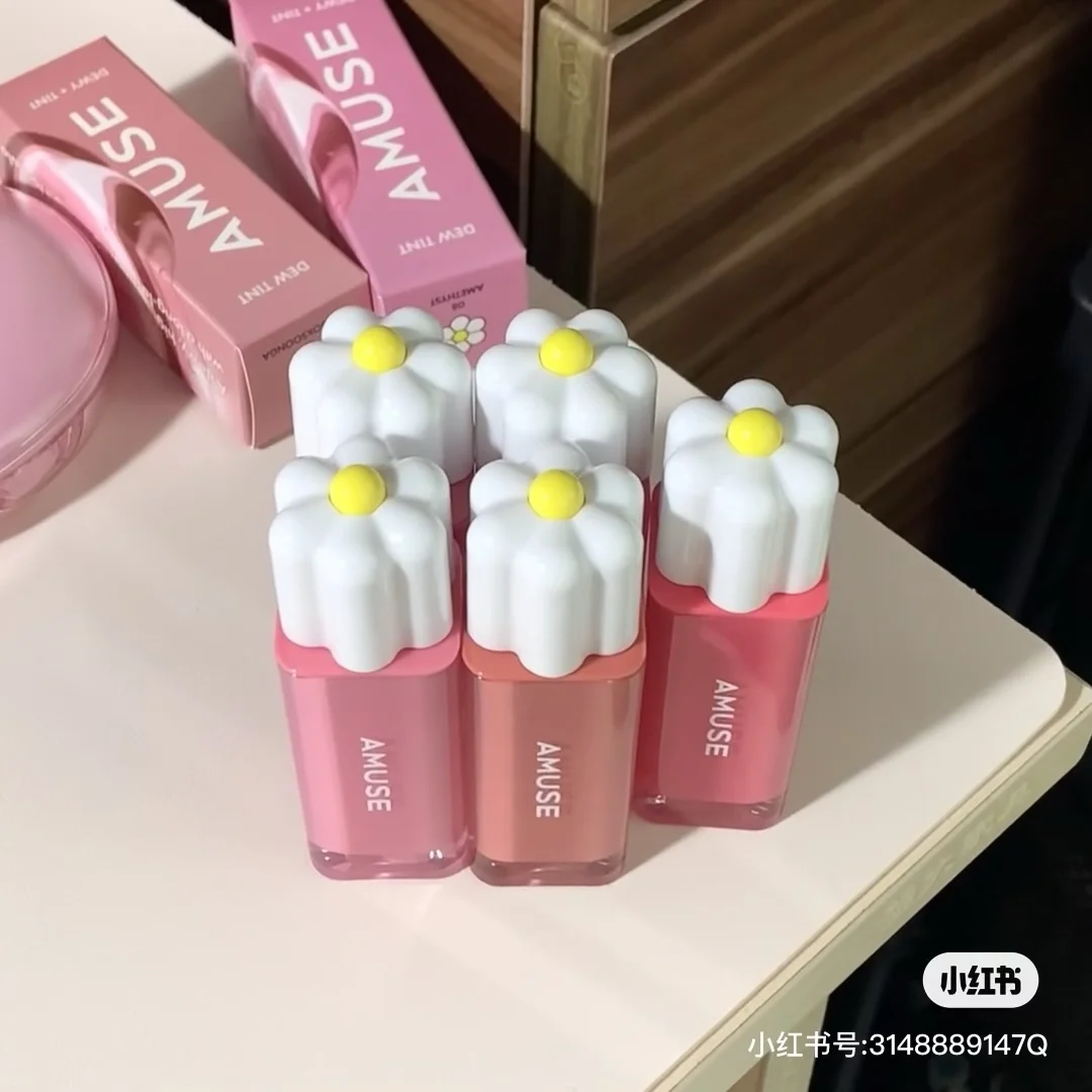 Amuse Little Daisy Water Mirror Lip Glaze FIG Nude Lip Gloss Lip Makeup 2