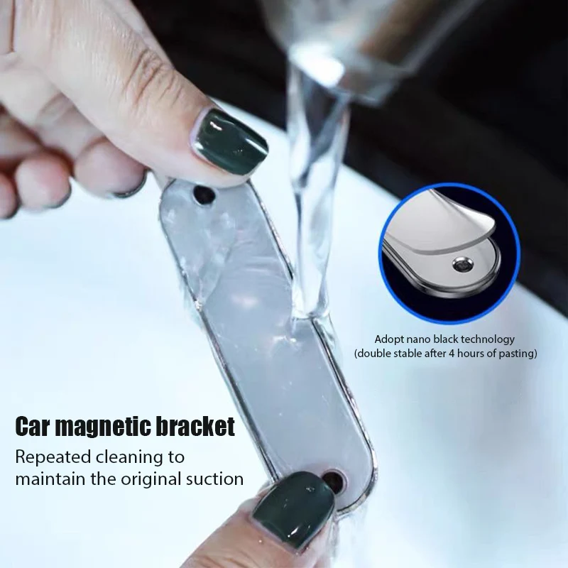 Magnetic Dashboard Phone Holder | Sleek Mini Strip Design | Metal Magnet Car Mount Accessory