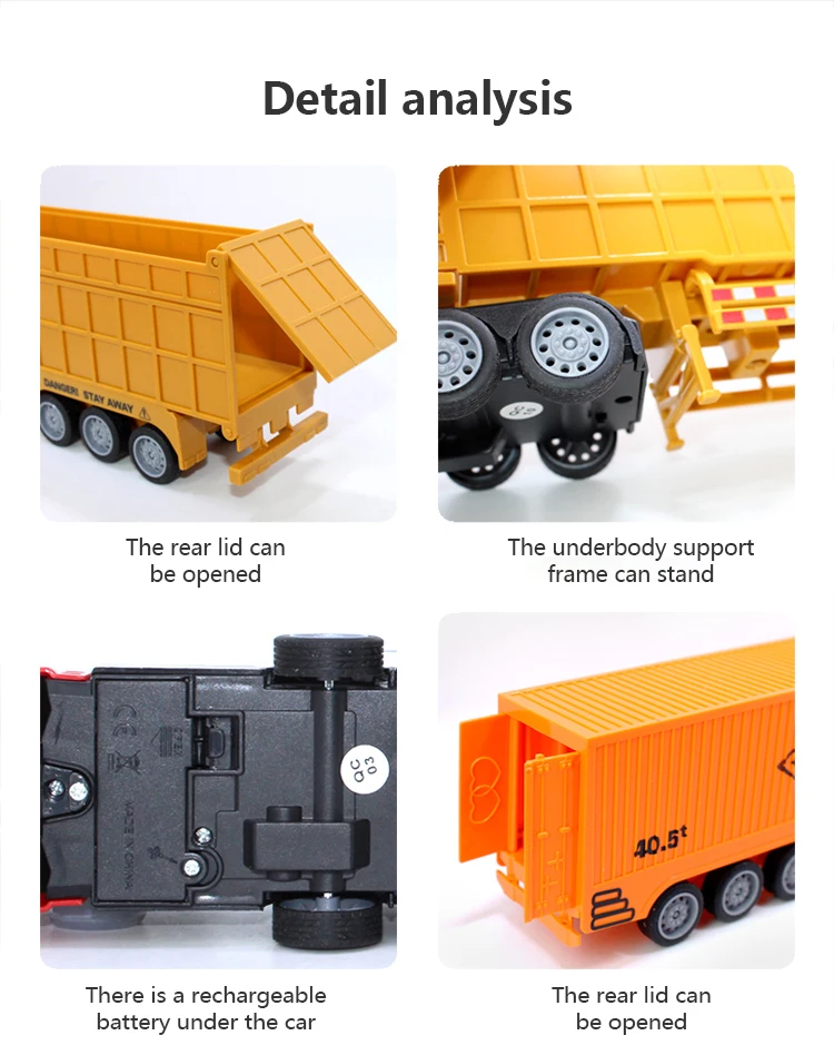 1:48 RC Truck Heavy-Duty Semi-trailer Transporter Remote Control Truck Radio Controlled Cars and Trucks Toys Children's Gifts 3
