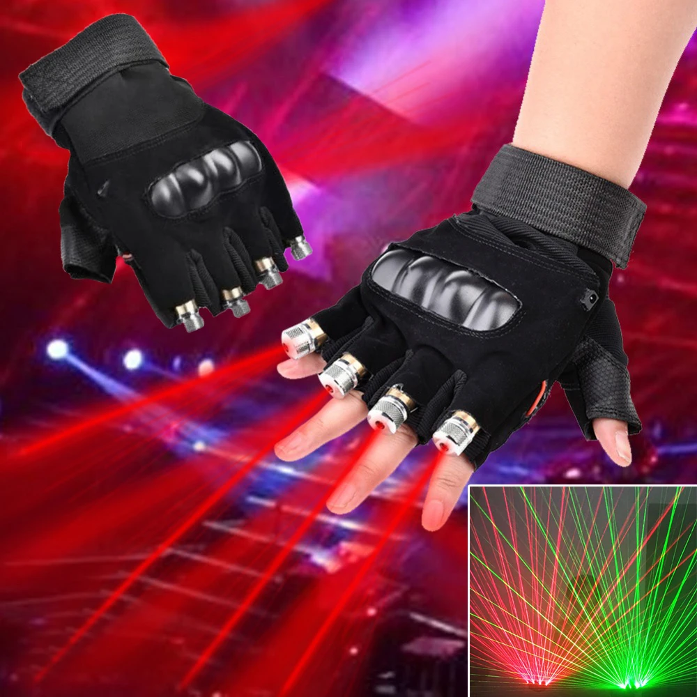 

Laser Gloves Rechargeable Powered Laser Lamp Stage Light Dancing Stage DJ Party Shows LED Luminous Gloves Green Red Laser