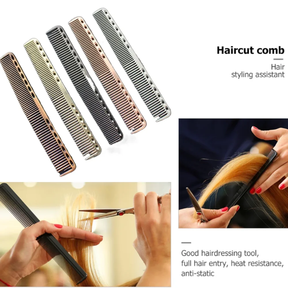 Aluminuml Metal Anti-static Hair Comb Professional Hairdressing Combs Hair Cutting Dying Brush Barber Tools Salon Accessaries 2 Aluminuml Metal Anti-static Hair Comb Professional Hairdressing Combs Hair Cutting Dying Brush Barber Tools Salon Accessaries - Image 2