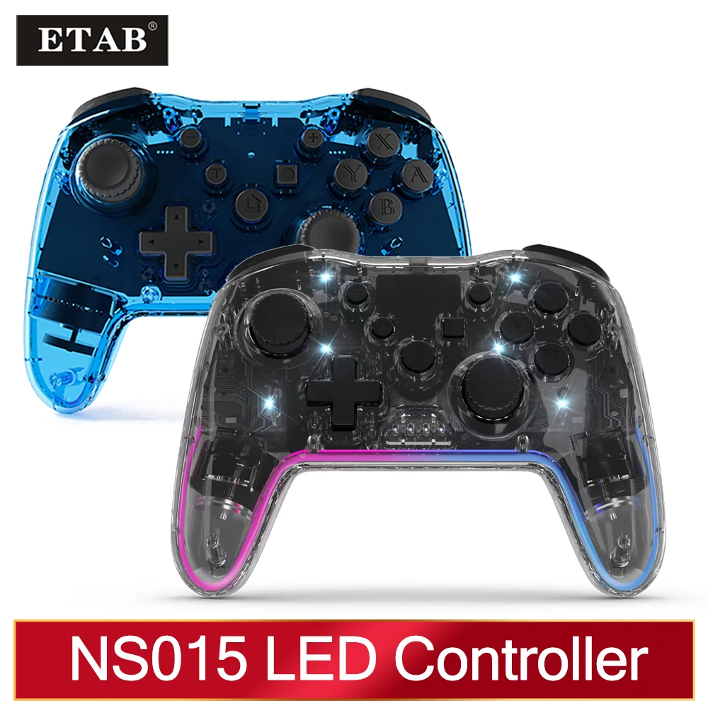 Controller Wireless Trasparente Bt Per Nintendo Switch Pro Pc Ps3 Tv Box Joystick Led Nottilucente Senza Lag 2.4G Gamepad