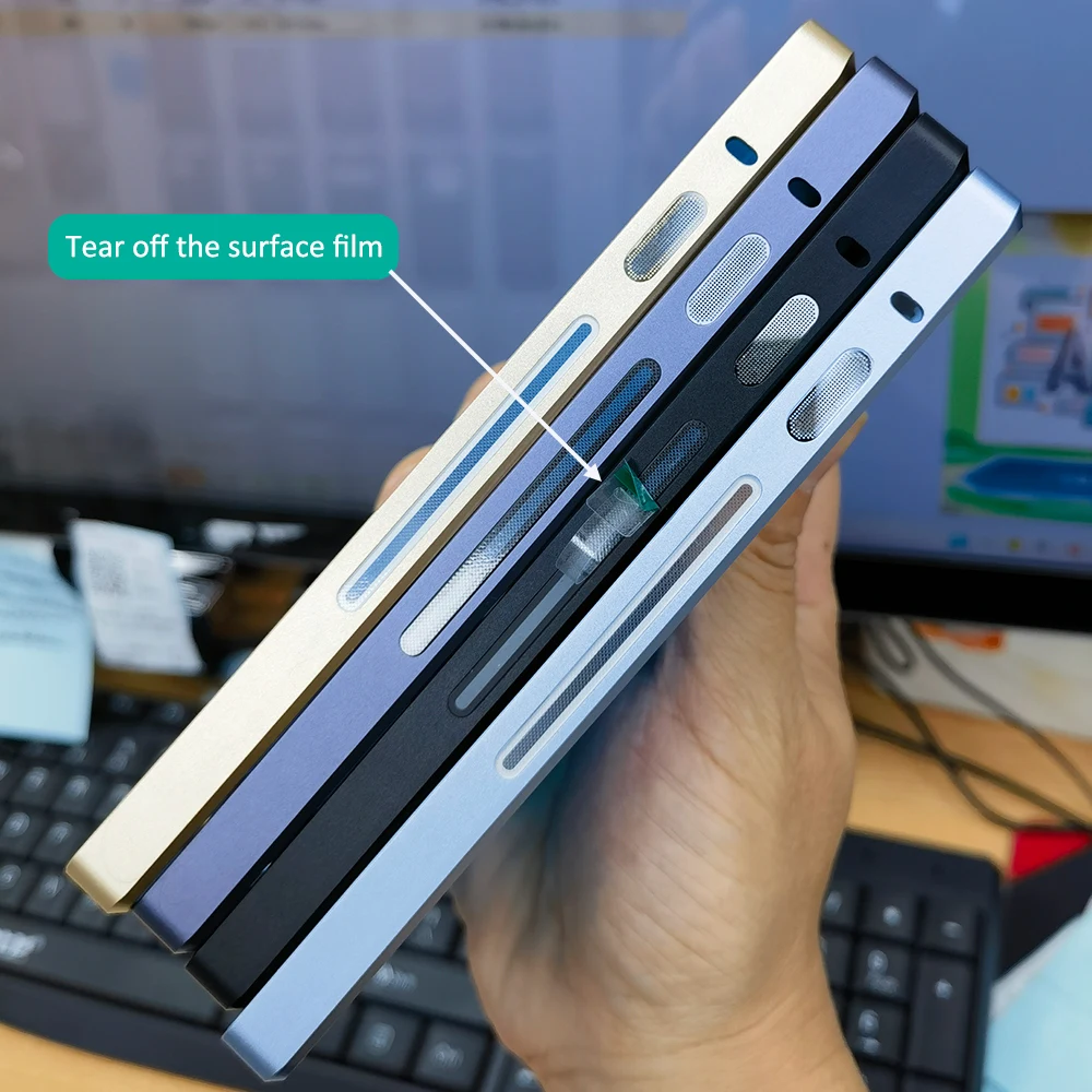 Aluminium Alloy Metal + Tempered Glass Clear Transparent Phone Case